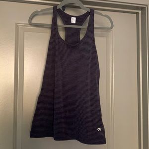 GapFit Breathe Racerback Tank Top - Purple & Black Stripe - Women’s M